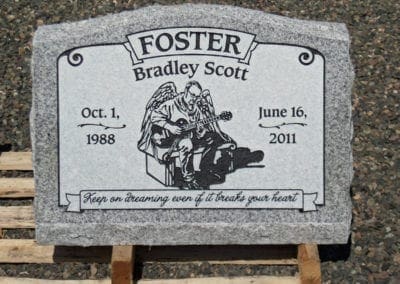 grave headstone installation